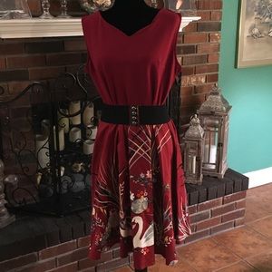 Cute retro red swan dress.